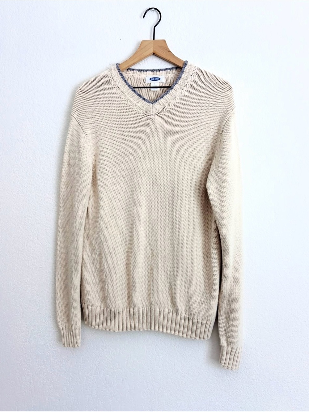 Vintage Old Navy Cream V-Neck Sweater